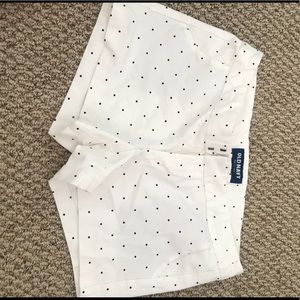 Black and white polka dot shorts